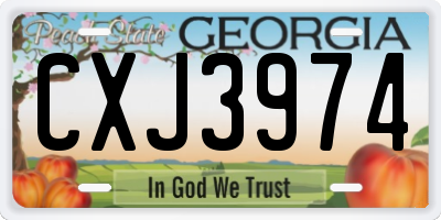 GA license plate CXJ3974