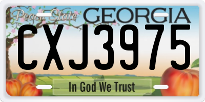 GA license plate CXJ3975