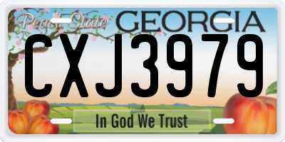 GA license plate CXJ3979