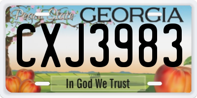 GA license plate CXJ3983