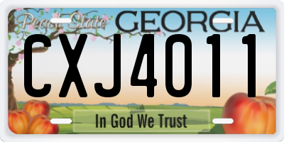GA license plate CXJ4011