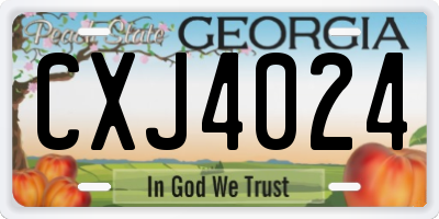 GA license plate CXJ4024