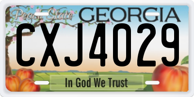 GA license plate CXJ4029