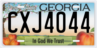 GA license plate CXJ4044
