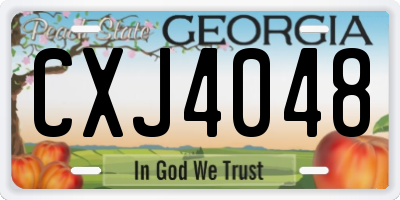 GA license plate CXJ4048