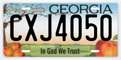 GA license plate CXJ4050