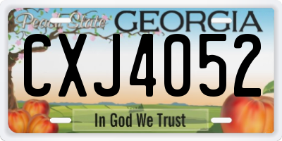 GA license plate CXJ4052