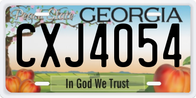 GA license plate CXJ4054