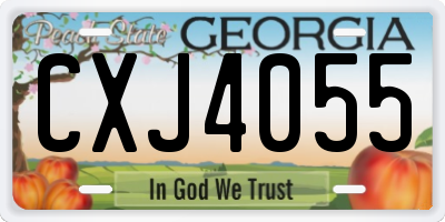 GA license plate CXJ4055