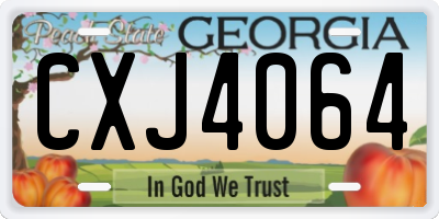 GA license plate CXJ4064