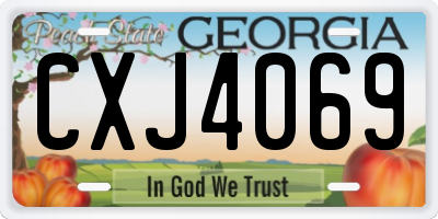 GA license plate CXJ4069