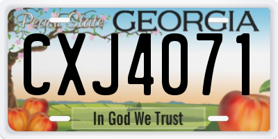 GA license plate CXJ4071