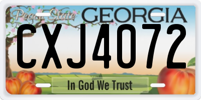 GA license plate CXJ4072