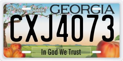 GA license plate CXJ4073