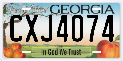 GA license plate CXJ4074