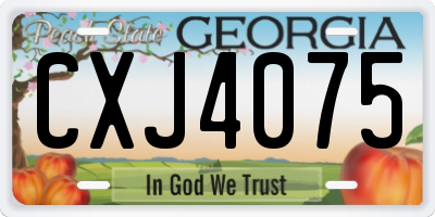 GA license plate CXJ4075
