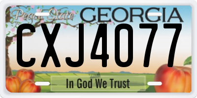 GA license plate CXJ4077