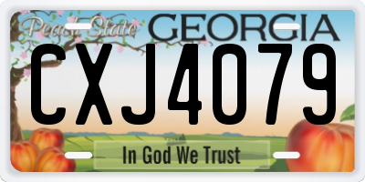 GA license plate CXJ4079