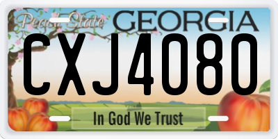 GA license plate CXJ4080