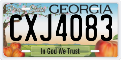 GA license plate CXJ4083