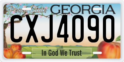 GA license plate CXJ4090