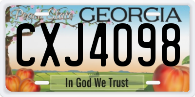 GA license plate CXJ4098