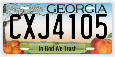 GA license plate CXJ4105