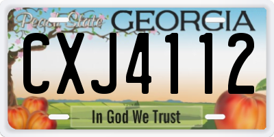 GA license plate CXJ4112