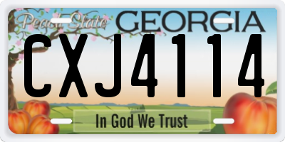 GA license plate CXJ4114