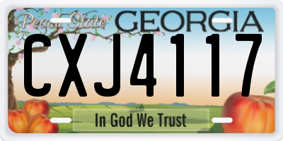 GA license plate CXJ4117