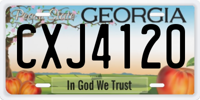 GA license plate CXJ4120