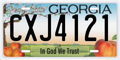 GA license plate CXJ4121
