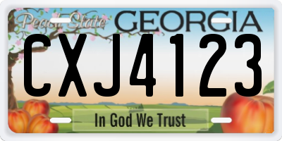 GA license plate CXJ4123