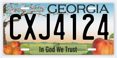 GA license plate CXJ4124