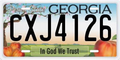 GA license plate CXJ4126