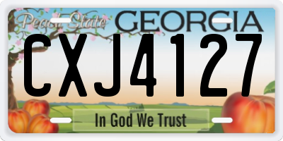 GA license plate CXJ4127