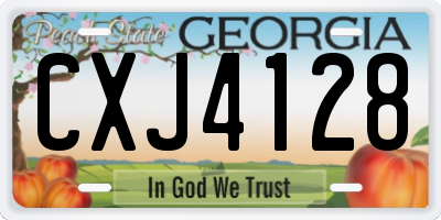 GA license plate CXJ4128
