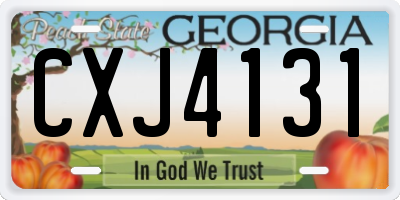 GA license plate CXJ4131