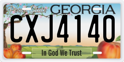 GA license plate CXJ4140