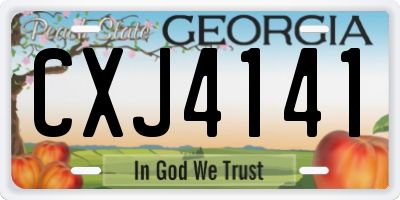GA license plate CXJ4141