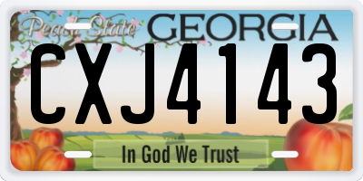 GA license plate CXJ4143