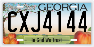 GA license plate CXJ4144