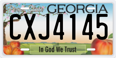 GA license plate CXJ4145