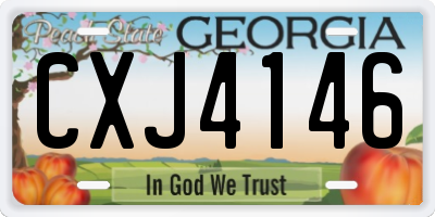 GA license plate CXJ4146