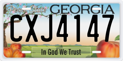 GA license plate CXJ4147