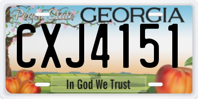 GA license plate CXJ4151