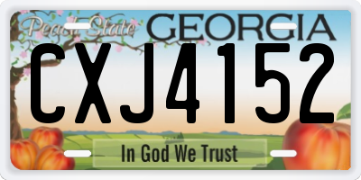 GA license plate CXJ4152