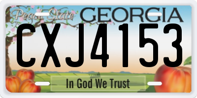 GA license plate CXJ4153