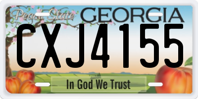 GA license plate CXJ4155