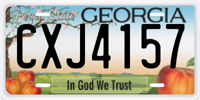 GA license plate CXJ4157